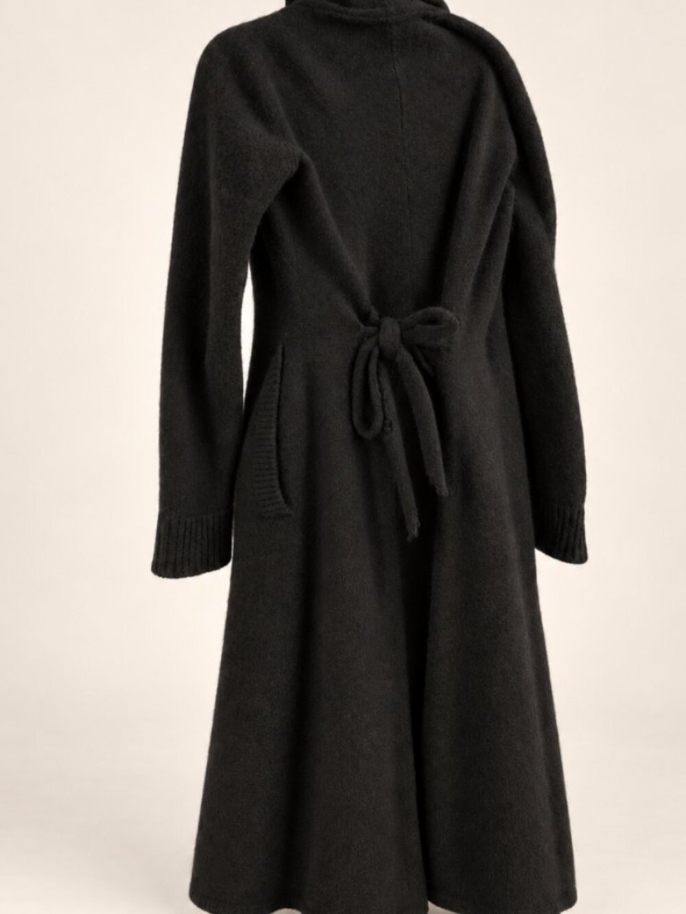 Alexander McQueen 100% Yak Wool Blanket Cardigan Reworked Antique Silk Chantilly - Picture 4 of 9